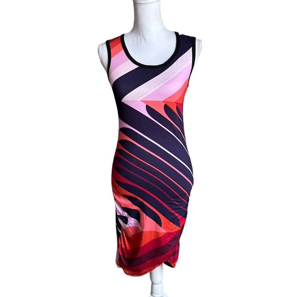 Go Couture Multicolored Fitted Sleeveless Dress Size small